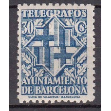 Barcelona Telegrafos 1941 Edifil 15 * Mh Escudo