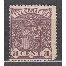 España Telégrafos 1901 Edifil 34 * Mh