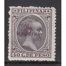 Filipinas Sueltos 1896 Edifil 129 * Mh Sobrecarga Muestra
