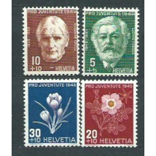 Suiza - Correo 1945 Yvert 423/26 * Mh Personajes y flores