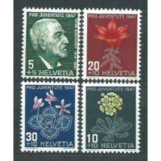 Suiza - Correo 1947 Yvert 445/48 ** Mnh Flores