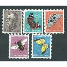 Suiza - Correo 1950 Yvert 502/6 * Mh Fauna mariposas