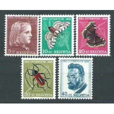 Suiza - Correo 1953 Yvert 539/43 * Mh Fauna mariposas