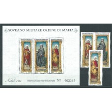 Malta - Orden Militar Correo Yvert 74/76+Hb 74 ** Mnh Navidad