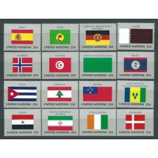 Naciones Unidas - Nueva York Correo 1988 Yvert 521/36 ** Mnh Banderas