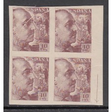 España Variedades 1939 Edifil 888iw ** Mnh Bloque de cuatro con 3 sellos de fuelle