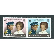 Jersey - Correo 1973 Yvert 87/88 ** Mnh Boda real