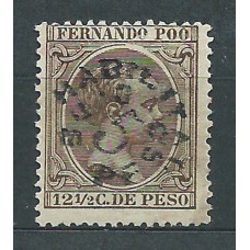 Fernando Poo Sueltos 1896 Edifil 37 * Mh  Sobrecarga tipo B