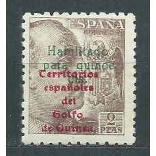 Guinea Variedades 1949 Edifil 274 * Mh Sobrecarga calcada al dorso