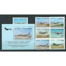 Uzbekistan - Correo Yvert 61Q/61W+Hoja6C ** Mnh  Aviones