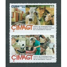 Cuba Correo 2016 Yvert 5453/53A ** Mnh 45 Anº Centro de Mejoramiento Animal