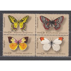 Estados Unidos - Correo 1977 Yvert 1160/3 ** Mnh Fauna. Mariposas
