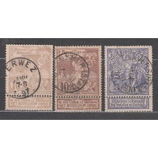 Belgica - Correo 1896 Yvert 71/3 usado San Miguel