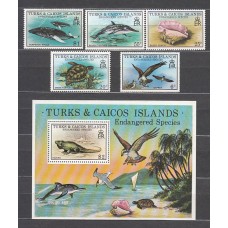 Turk y Caicos - Correo Yvert 431/5+H.14 ** Mnh Fauna