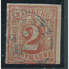 Estados Alemanes - Hambourg Yvert 3 usado   con defectos