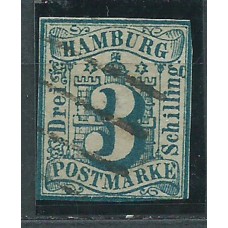 Estados Alemanes - Hambourg Yvert 4 usado