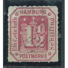 Estados Alemanes - Hambourg Yvert 23 usado   Defectos