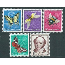 Suiza - Correo 1954 Yvert 553/57 * Mh Fauna mariposas