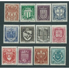 Francia - Correo 1941 Yvert 526/37 * Mh Escudos