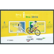 Costa Rica 2016 Upaep Yvert  Hoja 48 ** Mnh Juegos Olimpicos Rio 2016