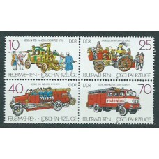 Alemania Oriental Correo 1987 Yvert 2722/25 ** Mnh Coches de Bomberos