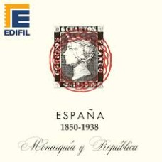 Edifil - España 1850/1938 papel blanco montado transparente o negro