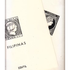 Edifil - Ex-colonias Antillas 1855/1873, papel blanco montado transparente o negro