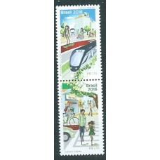 Brasil Correo 2016 Yvert 3593/94 ** Mnh Movilidad Sustentable