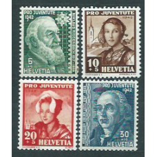 Suiza - Correo 1942 Yvert 380/83 * Mh Personajes