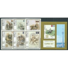 Cuba - Correo 1987 Yvert 2779/84+H,98 ** Mnh