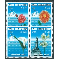 San Marino - Correo 2001 Yvert 1743/46 ** Mnh  Flores