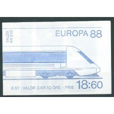 Tema Europa 1988 Suecia Yvert 1478 Carnet ** Mnh