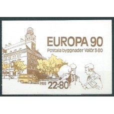 Tema Europa 1990 Suecia Yvert 1572 Carnet ** Mnh