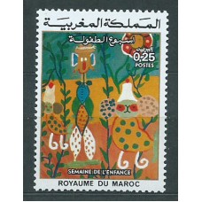 Marruecos Frances - Correo 1975 Yvert 732 ** Mnh Infancia