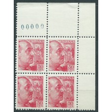 España Variedades 1939 Edifil 869M ** Mnh Bloque de 4 con nº 00000 Muestra