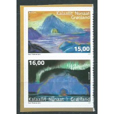 Tema Europa 2017 Groenlandia Yvert 730/31 ** Mnh adhesivo de Crnt. Castillos