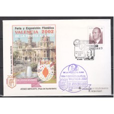 España II Centenario Sobres enteros postales 2002 Edifil 75 usado  GOMIGRAFO 20 ANIVERSARIO DE APF 4 sobres