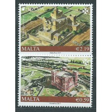 Tema Europa 2017 Malta Yvert 1869/70 ** Mnh Castillos