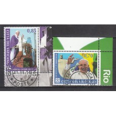 Vaticano - Correo 2014 Yvert 1676/77 usado  Viajes Papa Francisco I