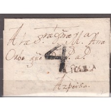 Carta DP3 - de 1789 Azpeitia marca Rioxa en tinta de escribir, Rioja Calahorra
