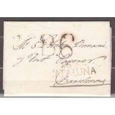 Carta DP.5 - Tarragona a Barcelona (junio 1817) PE.13 Porteo B.6 en negro