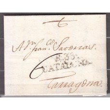 Carta DP.5 - Reus a Tarragona (7 febrero 1805) PR.8 y porteo 6 manuscrito