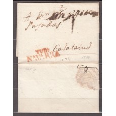 Carta DP.6 - Tudela a Calatayud 1820 PE.14 en rojo