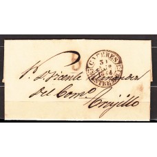 Carta DP.13 - Caceres a Trujillo (31-agosto-1844) fechador Baeza en negro PE.10