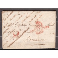 Carta DP.25 - Sevilla a Barcelona en rojo 1816