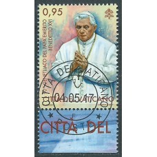 Vaticano Correo 2017 Yvert 1753 usado  90 Anº Genetliaco Benedicto XVI