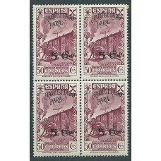 España Beneficencia 1940 Edifil 37 ** Mnh Bloque de cuatro