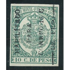 Fernando Poo Variedades 1898 Timbre móvil Edifil 43he * Mh Doblez