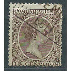 España Sueltos 1889 Edifil 219 usado Matasello Carteria Valdeoliva