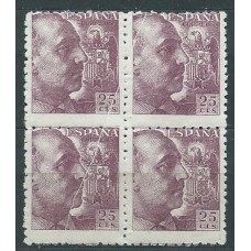 España Variedades 1940 Edifil 922t ** Mnh Bloque de cuatro Linea Diagonal sobre las cifras